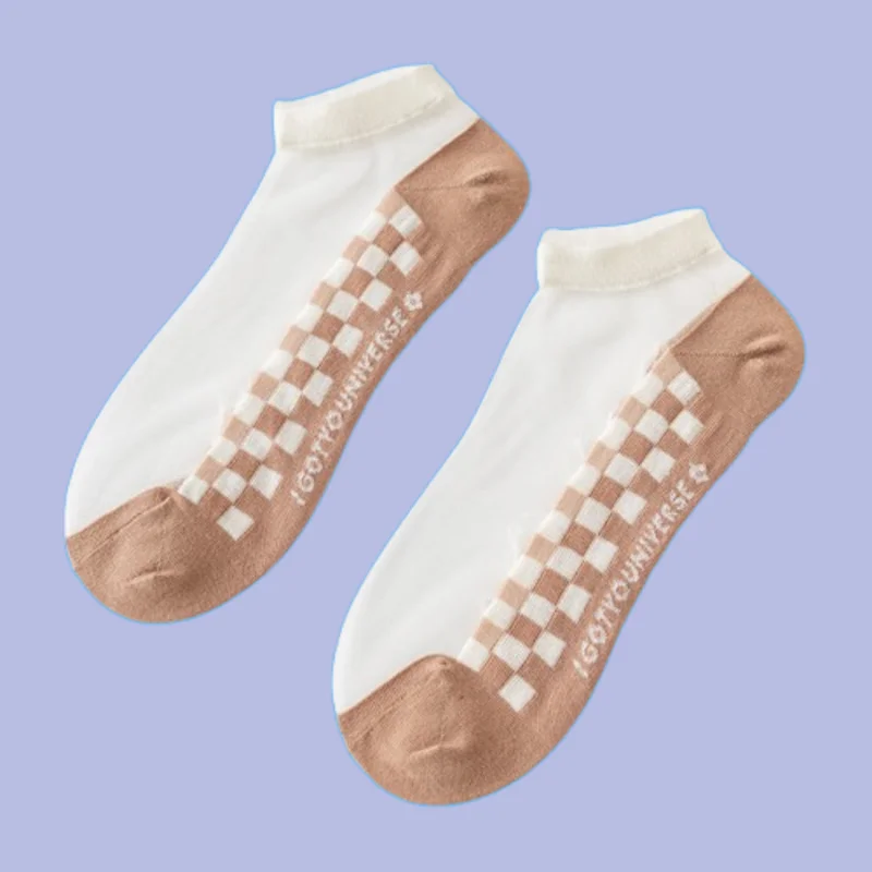 3/6 Paar Damen Sommer dünne atmungsaktive Socken Mittel rohr flachen Mund süße Baumwolle niedrige weiße Damen Glas Seide Boot lässige Socken