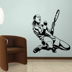Tennis Player Wall Decals Nadal Sports Wall Sticker Tennis Silhouette Art Design Vinyl Fans Poster Boy's Teen Room Decor X873