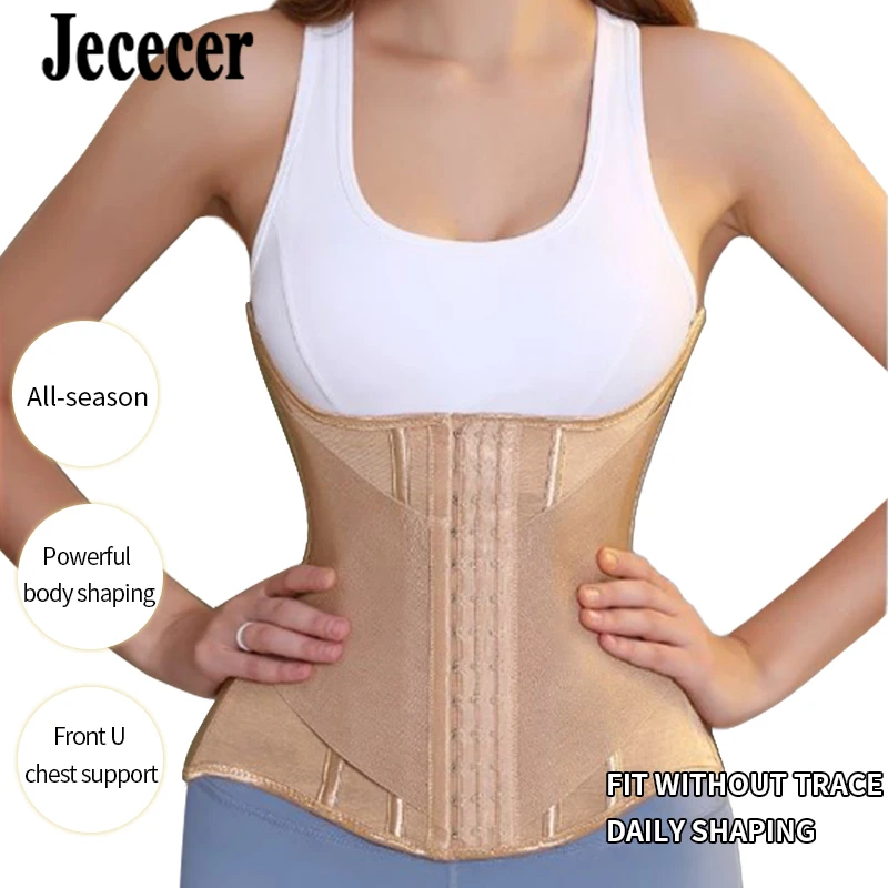 

Jececer Корректирующее белье для похудения с плоским животом, формирователь тела, высокая компрессия, поддержка спины, тренажер для талии, U-образная стальная кость