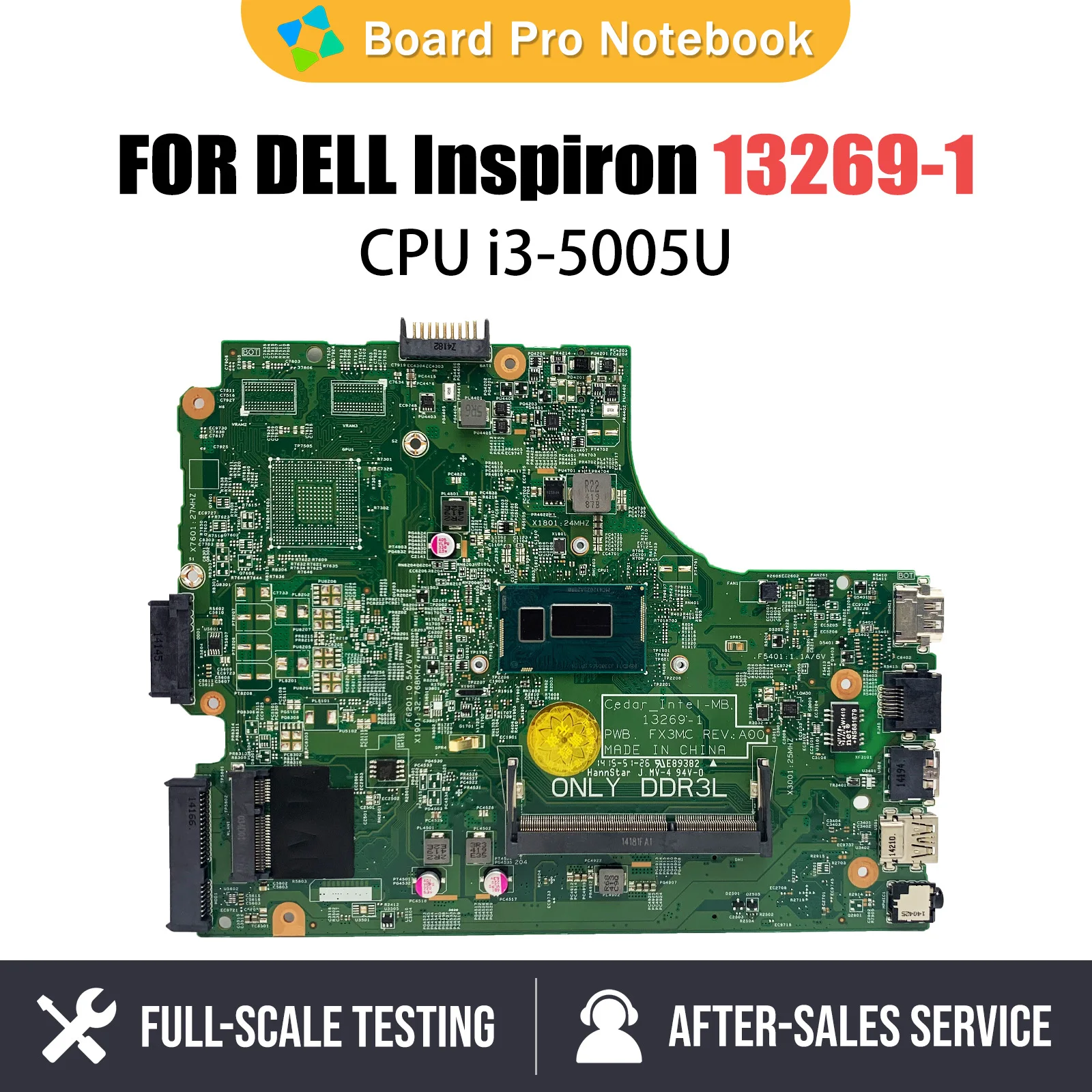 

Mainboard For DELL Inspiron 3542 3443 3543 5748 5749 Laptop Motherboard With Intel CPU i3 i5 i7 4th 5th Gen GT820M 840M 13269-1