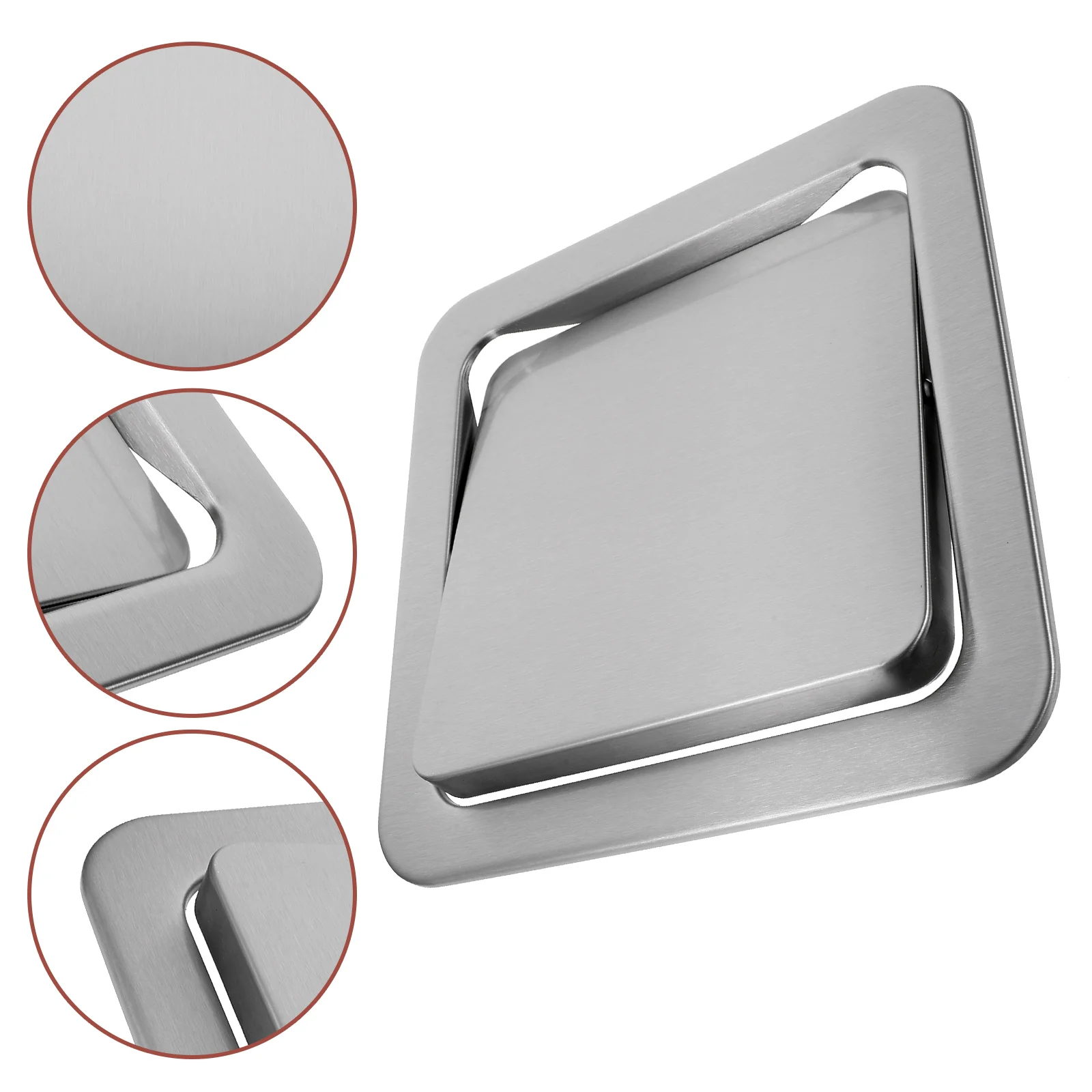 

Stainless Steel Flap Flush Recessed Built-In Balance Swing Flap Lid Cover Trash Bin Garbage Can Kitchen Counter Top