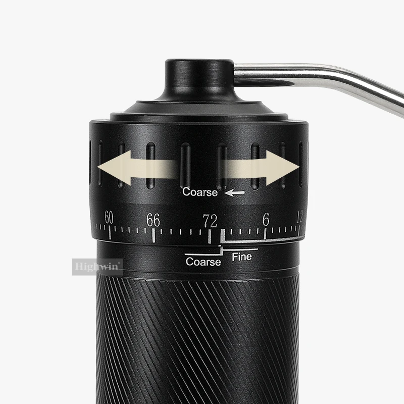 HIGHWIN خارجي قابل للتعديل 7 نجوم من الفولاذ المقاوم للصدأ مطحنة حبوب القهوة المحمولة مطحنة حبوب القهوة للإسبريسو