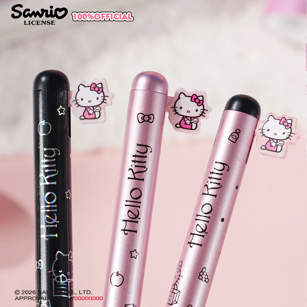 Genuine Hello Kitty 0.5MM Gel Pens 1/3Pcs Cartoon Sanrio Kt Cat Black Smooth Quick-dry Ballpoint Pen Stationery Supplies Gifts