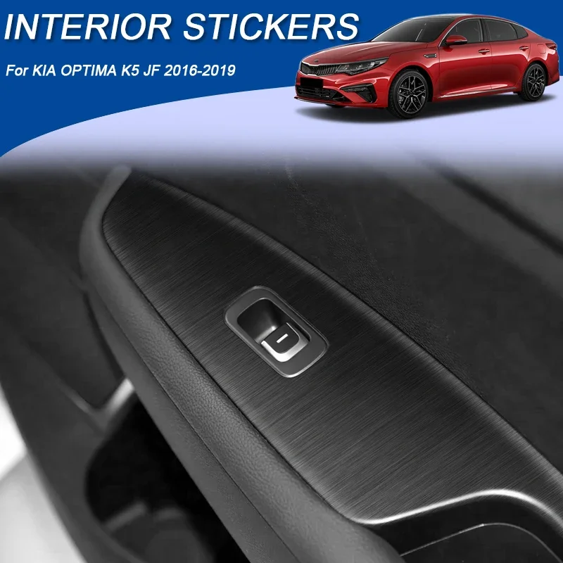 For KIA OPTIMA K5 JF 2016-2019 Car Carbon Interior Sticker Auto Window Lifting Panel Decal Gear Door Protective Film Accessory view 3