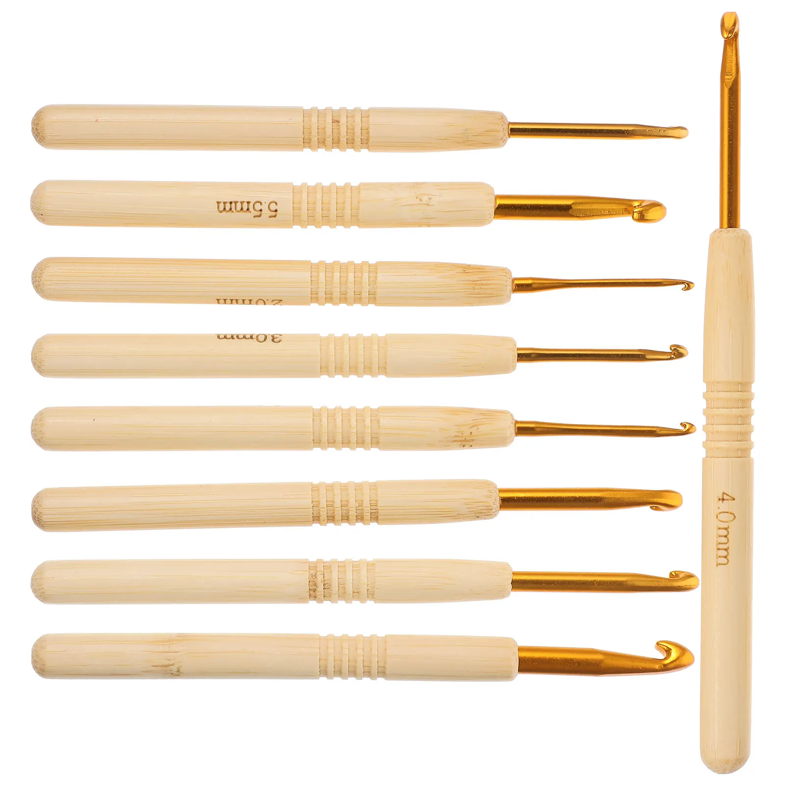 

9pcs Crochet Hooks Set Bamboo Long Knitting Needles Weaving Tool Cable Sweater Accessories Durable Sturdy Yarn Crafts