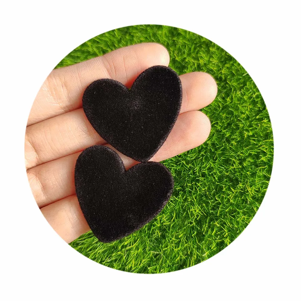 Colorful Flocked Resin Heart Beads Love Charm Connectors For Diy Earrings Hair Jewelry Making Accessories Material