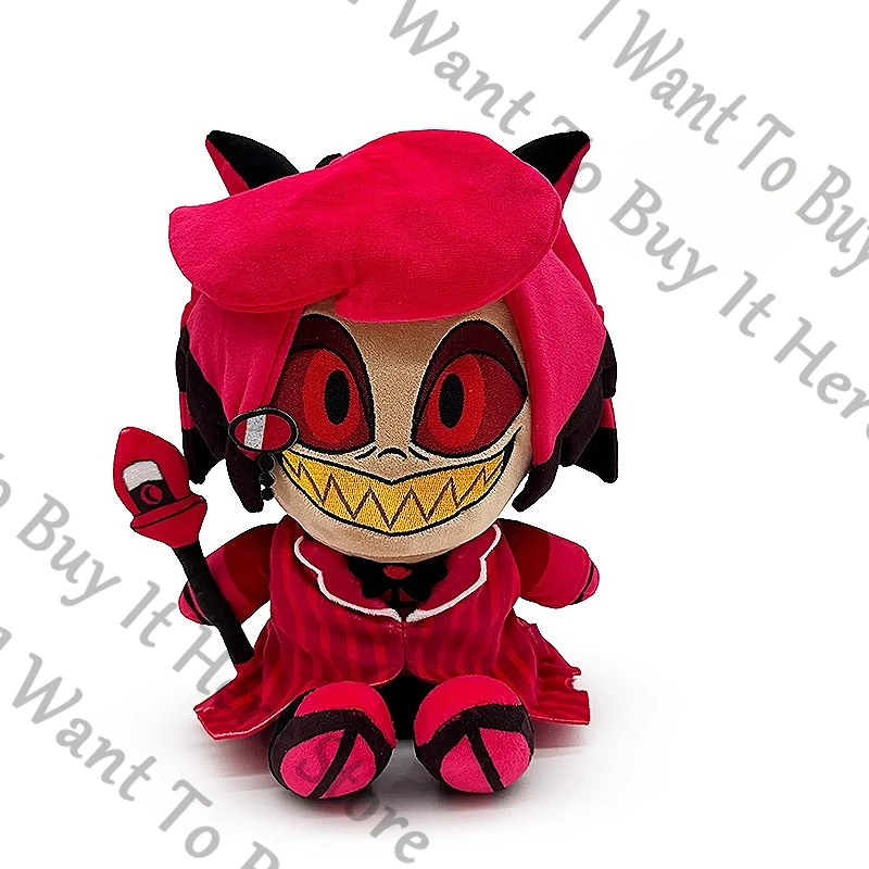 

Official Anime Hazbin Hotel Alastor Radio Demon Cosplay Cartoon Sitting Position Cotton Fluffy Maumet Printing Puppet Xmas Gift
