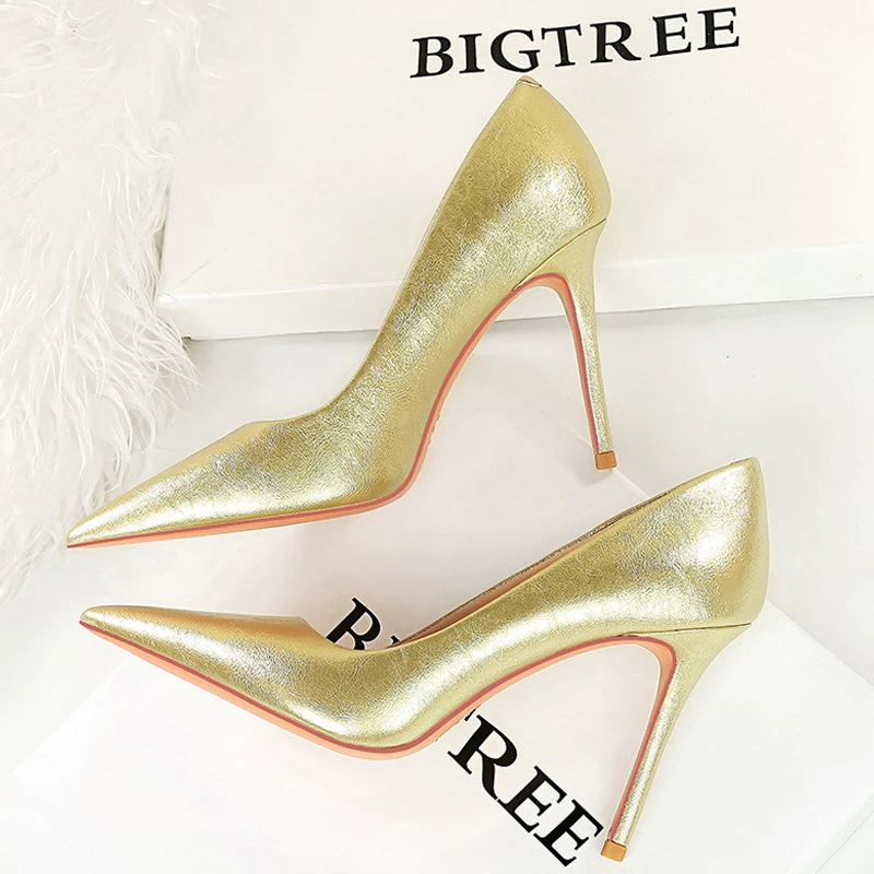 Retro Elegant Banquet High Heels Women's Shoes Stilettos Heels 7 Cm 10 Cm Pointed Women Pumps Wedding Shoes Sexy Banquet Shoes