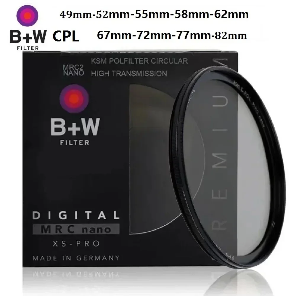 B + W CPL 필터 나노 디지털 XS-PRO MRC CIR-PL 편광, 니콘 카메라 소니 캐논 필터용