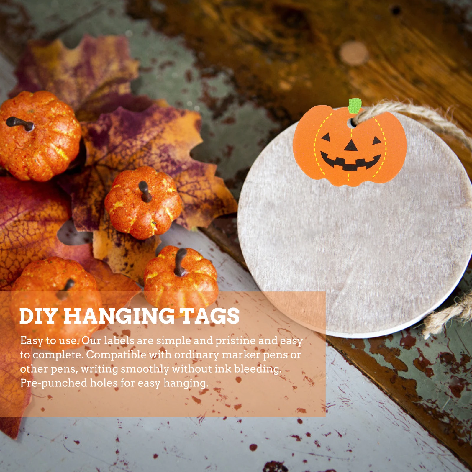 

50 Pcs Gift Pumpkin Tag Decoration Decorations Paper Label Jam Halloween Bookmark