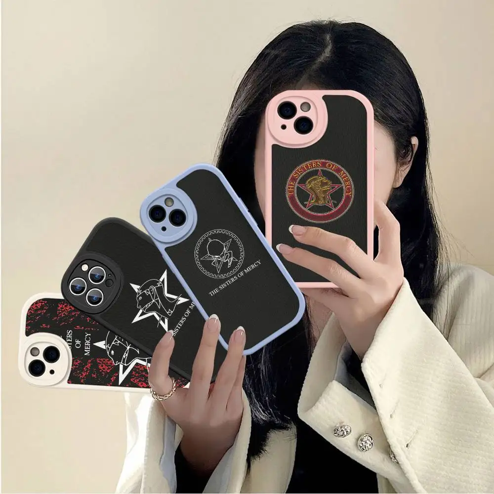 The Sisters Of Mercy Band Leather Phone Case For Iphone 16 15 14 Plus 13 12 11 Pro Max Case
