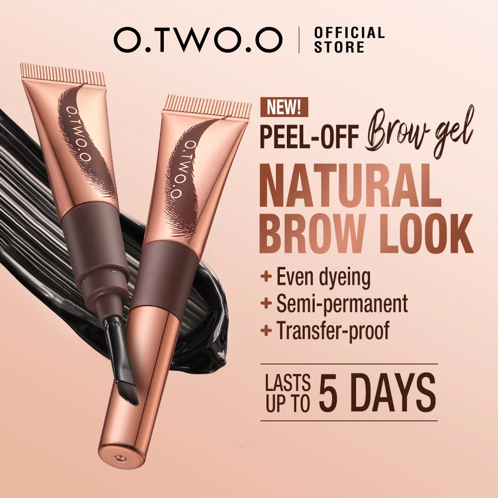 O.TWO.O Eyebrow Tattoo Tint Semi Permanent Brow Tint Long-lasting Waterproof Natural Brown Liquid Eye Enhancers Brow Tattoo