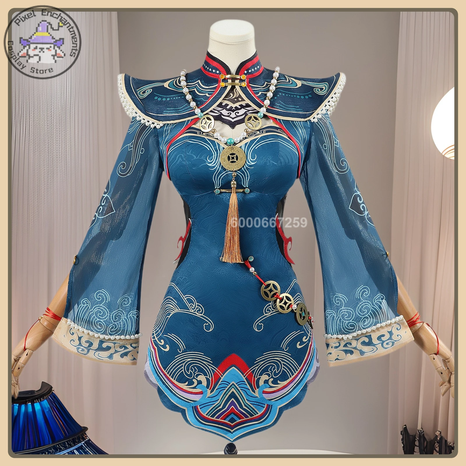 

Game Yulinglong Cosplay Costume (Little Zombie Style) Dark Fabric Tail Decoration Full Set High Quality Cosplay Costume (Female)