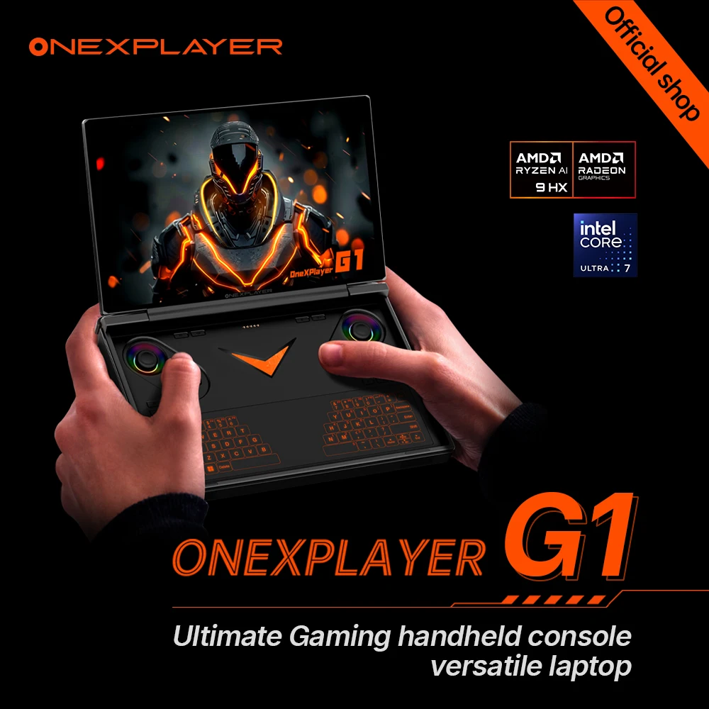 OneXPlayer G1 AMD Ryzen ™   AI 9 HX 370 أداء محمول للغاية QculinkCamera ألعاب الكمبيوتر المحمول يفوز وحدة تحكم الألعاب