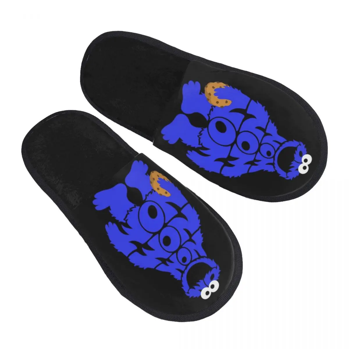 

Custom Cookie Monster Television Programs Memory Foam Slippers Women Cozy Warm House Slippers