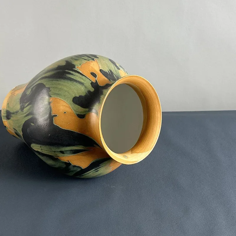 for Jingdezhen New Chinese Style Wabi Sabi Ceramic Vase for Living Room Dried Flowers Hydroponics Medieval Flower Ware