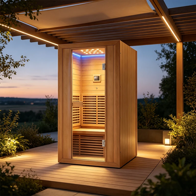 Sauna Room Infrared Heating Outdoor Modern Wooden Sauna Room Ventilation Dry Steam Villa Red Cedar Sauna Rooms
