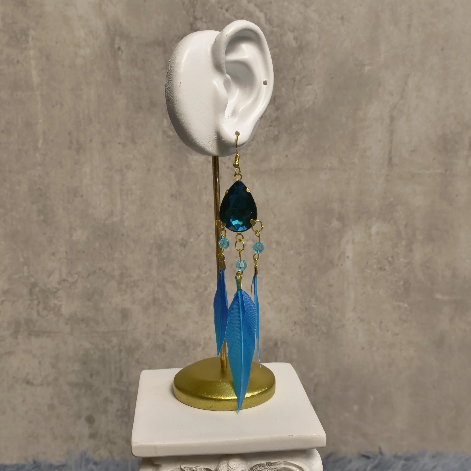 Anime Honkai: Star Rail Aventurine Cosplay Fashion Eardrop Accessory Earring Ornament Earbob Stage Property Ear Clip Prop Gift