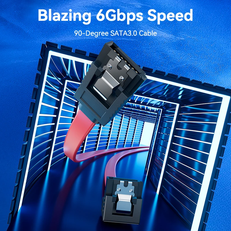 Tions Sata 3,0 7pin Daten Kabel Super Speed SSD HDD Sata III Rechten Winkel Festplatte für ASUS Gigabyte MSI Motherboard