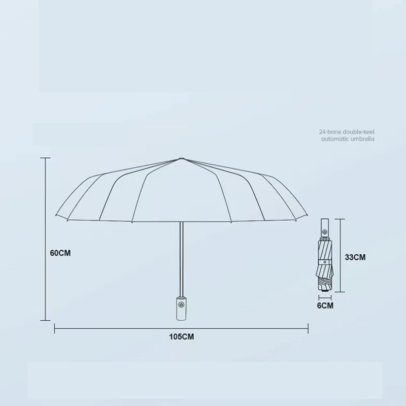 Reflective Umbrellas Reverse Three Fold 20 Bone Black Glue Automatic Sunshade Sunscreen Rain Umbrella Strong Wind Resistance