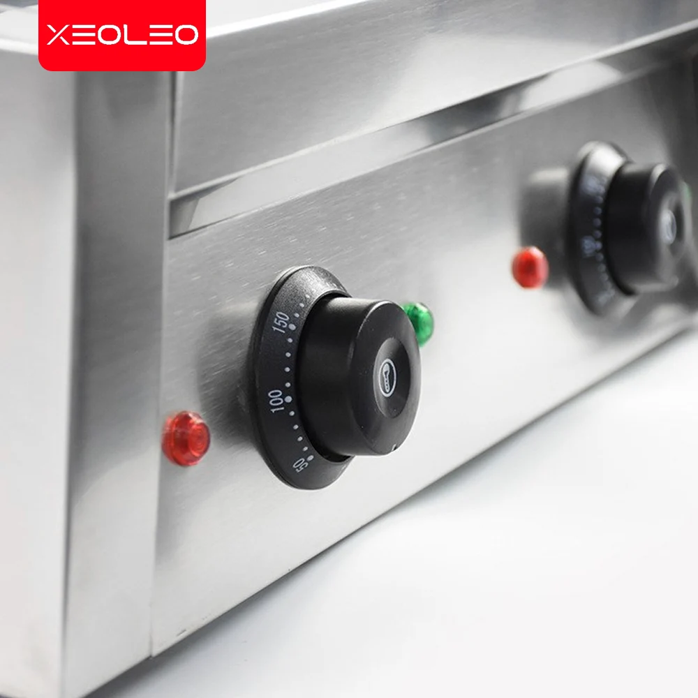 XEOLEO-máquina Takoyaki comercial, sartén eléctrica para parrilla de bolas de pulpo de 2000W, horno de bolas de pescado, placas dobles antiadherentes