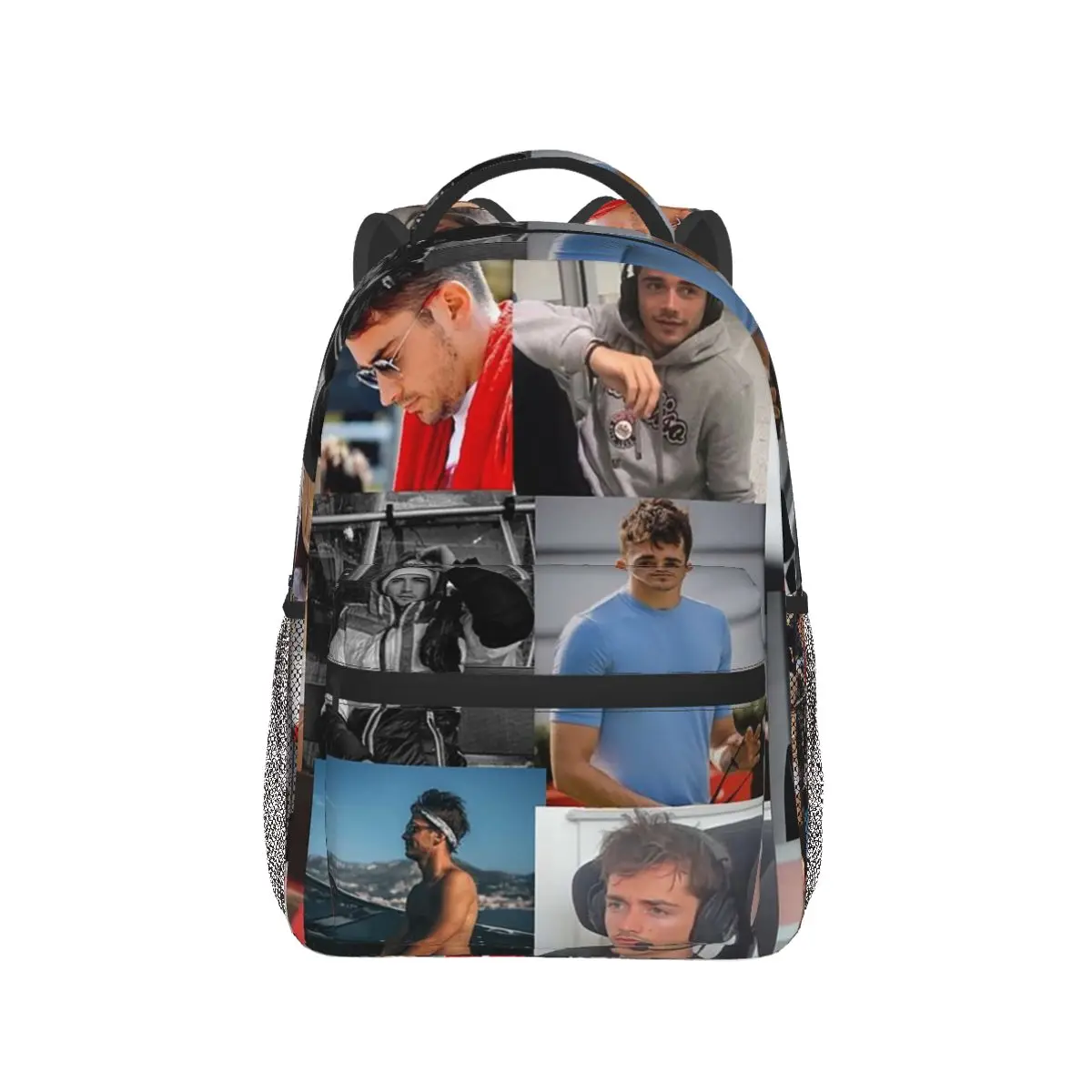 

Charles Leclerc Picture Collage Backpack Hot Sale Daypack Large Capacity Boys Girls BookBag School Bag Shoulder Bags Men Women