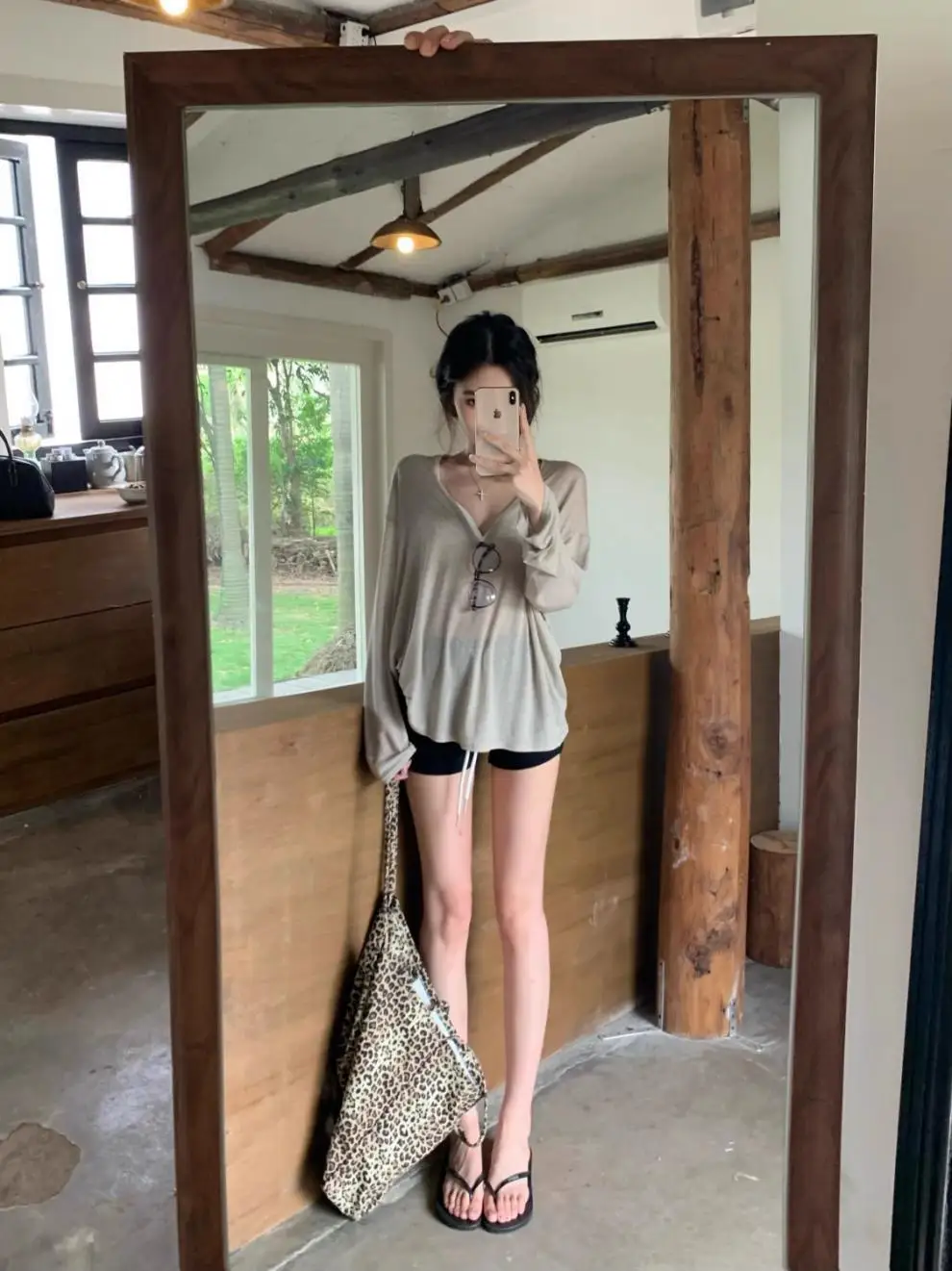 Thin Perspective Long Sleeved T-shirt for Women's Summer Loose Casual Korean Base Sun Protection Cover Up Top for Women