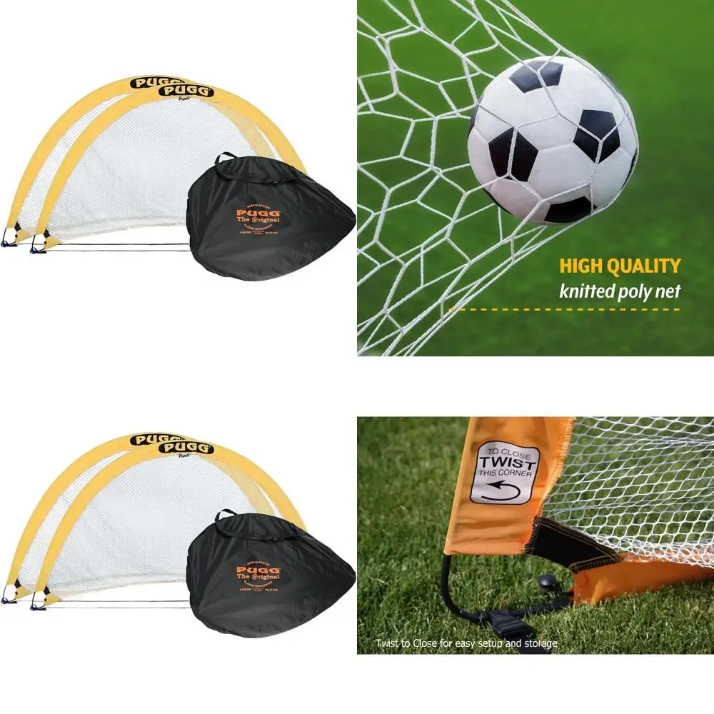 

Portable Soccer Goals with Knitted Net for Training, 2 Goals and Carry Bag Included