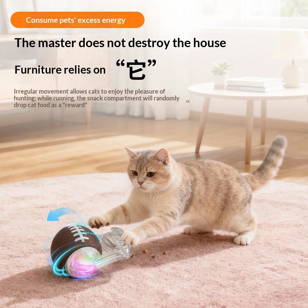 Pelota interactiva con luz y dispensador de golosinas para gatos - imagen 3