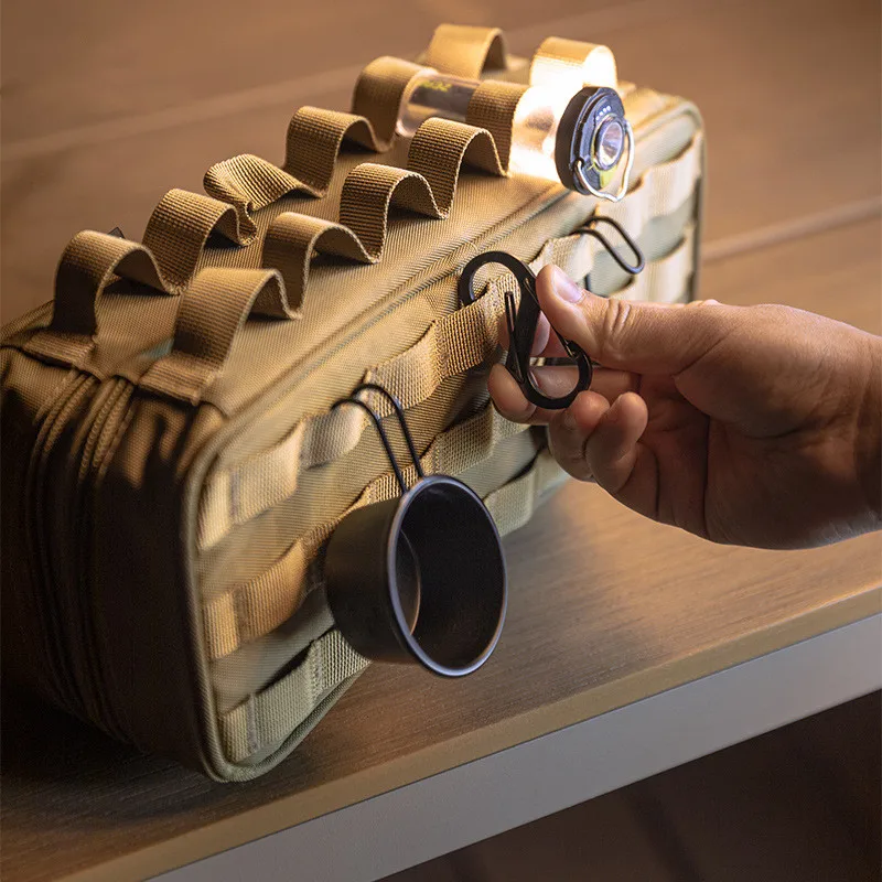 

CAMPINGMOON Camping Tool Storage Bag Tent Peg Ground Nail Hammer Long Ground Nail Bag Portable Waterproof Outdoor Tool Organizer