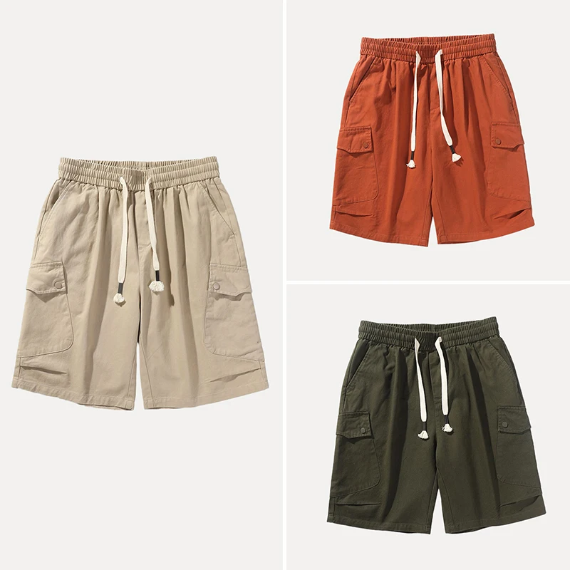 

Casual Pure Color orts for Men Commute Trendy Summer 2025 New Arrival Straight Leg Elastic Waist mid Waist ort Pants
