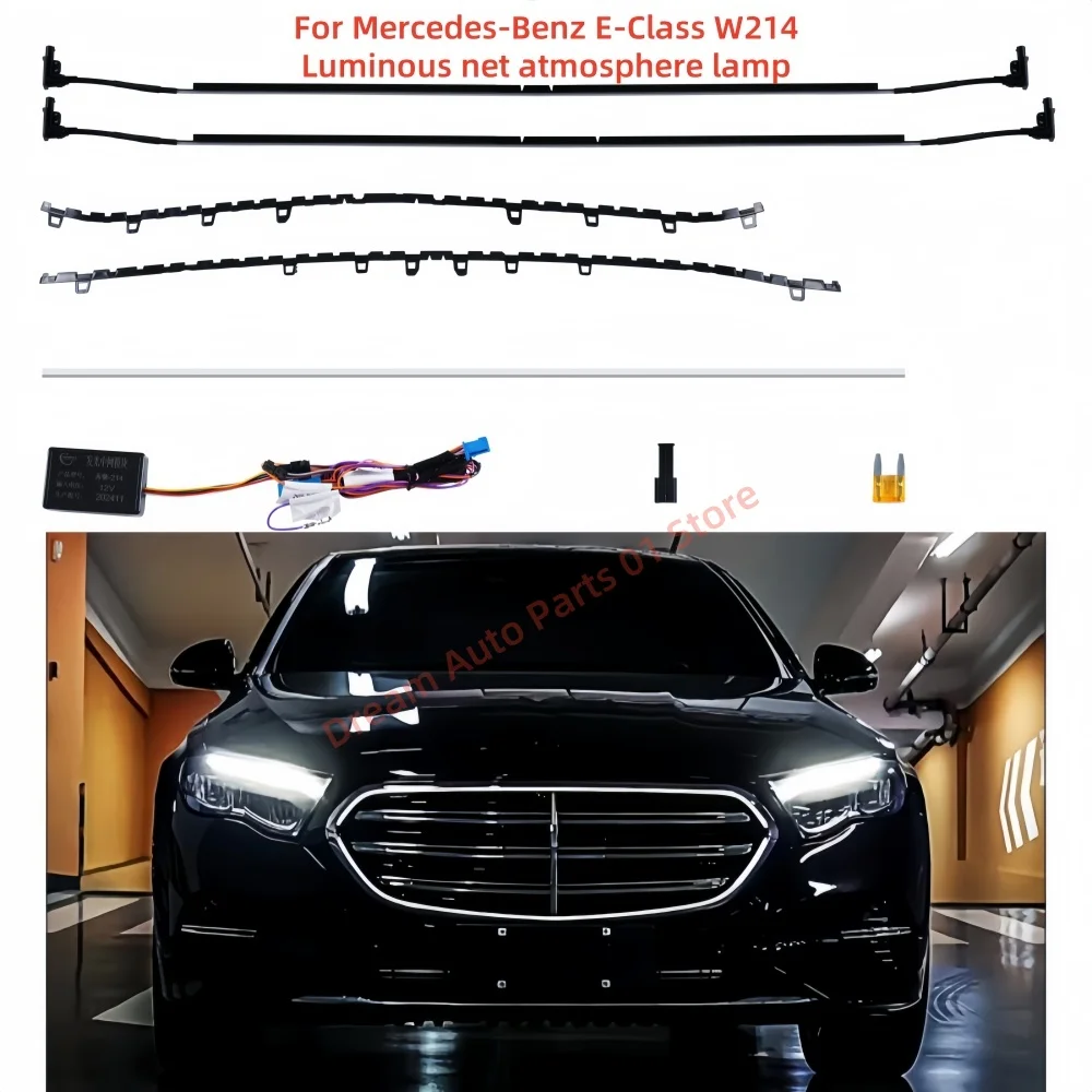 For Mercedes Benz E-class W214 light-emitting medium mesh atmosphere light car accessories Luminous Front Bumper Lighting Grille