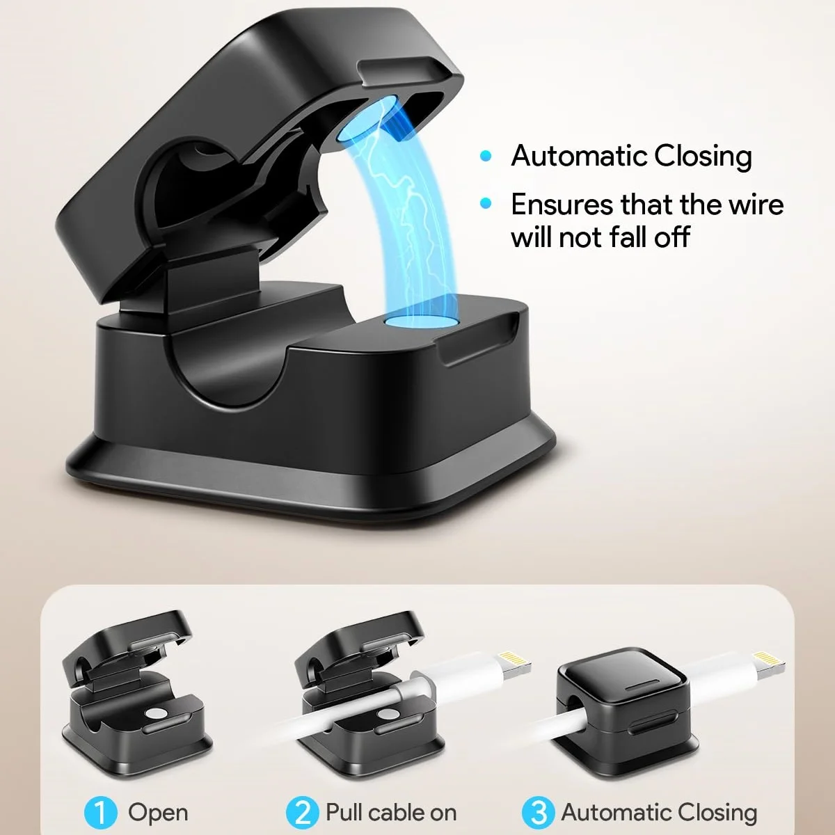 3/6 قطعة مقاطع الكابلات المغناطيسية كابل حامل الحبل قابل للتعديل تحت مكتب إدارة كبلات السيارة سلك لاصق قوي حارس المنظم