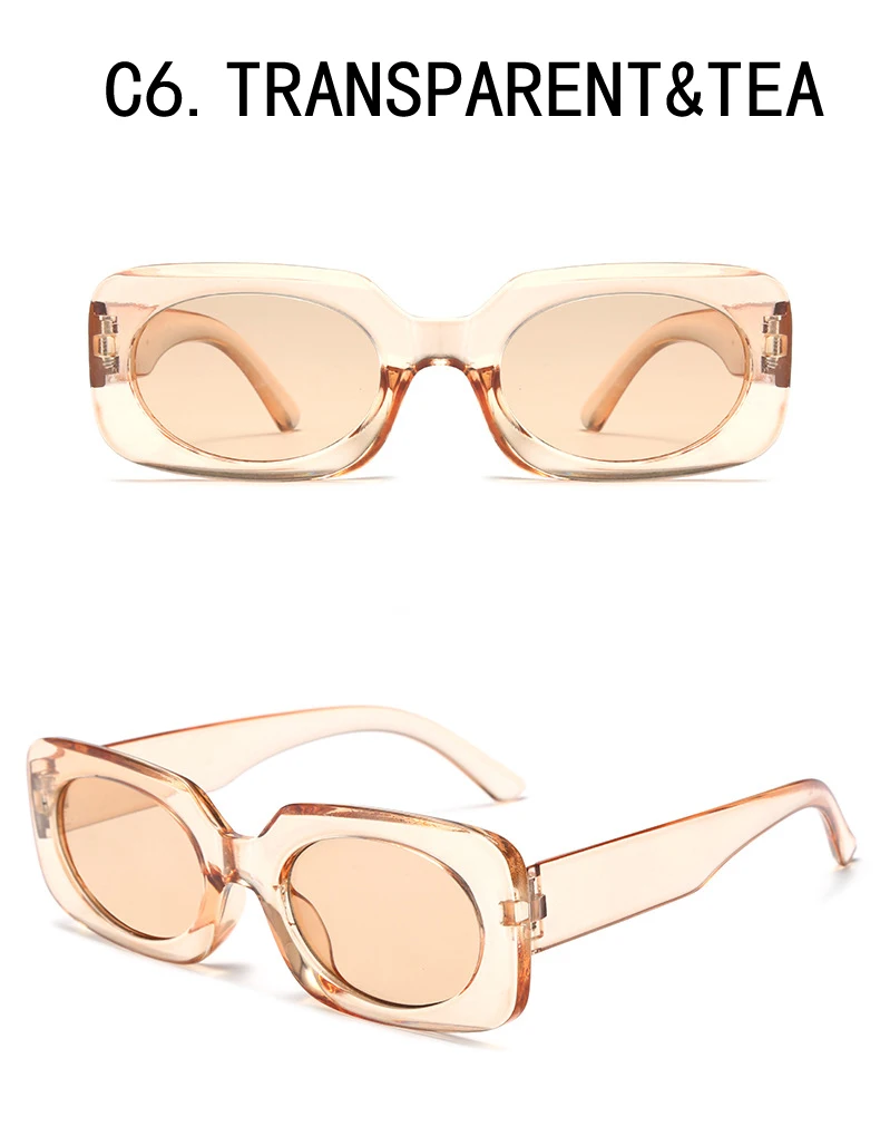 Vintage-Sonnenbrille mit quadratischem Rahmen, modisch, trendig, heiß, für Männer und Frauen, beliebt, Retro-Hip-Hop, weiblich – Detail 11