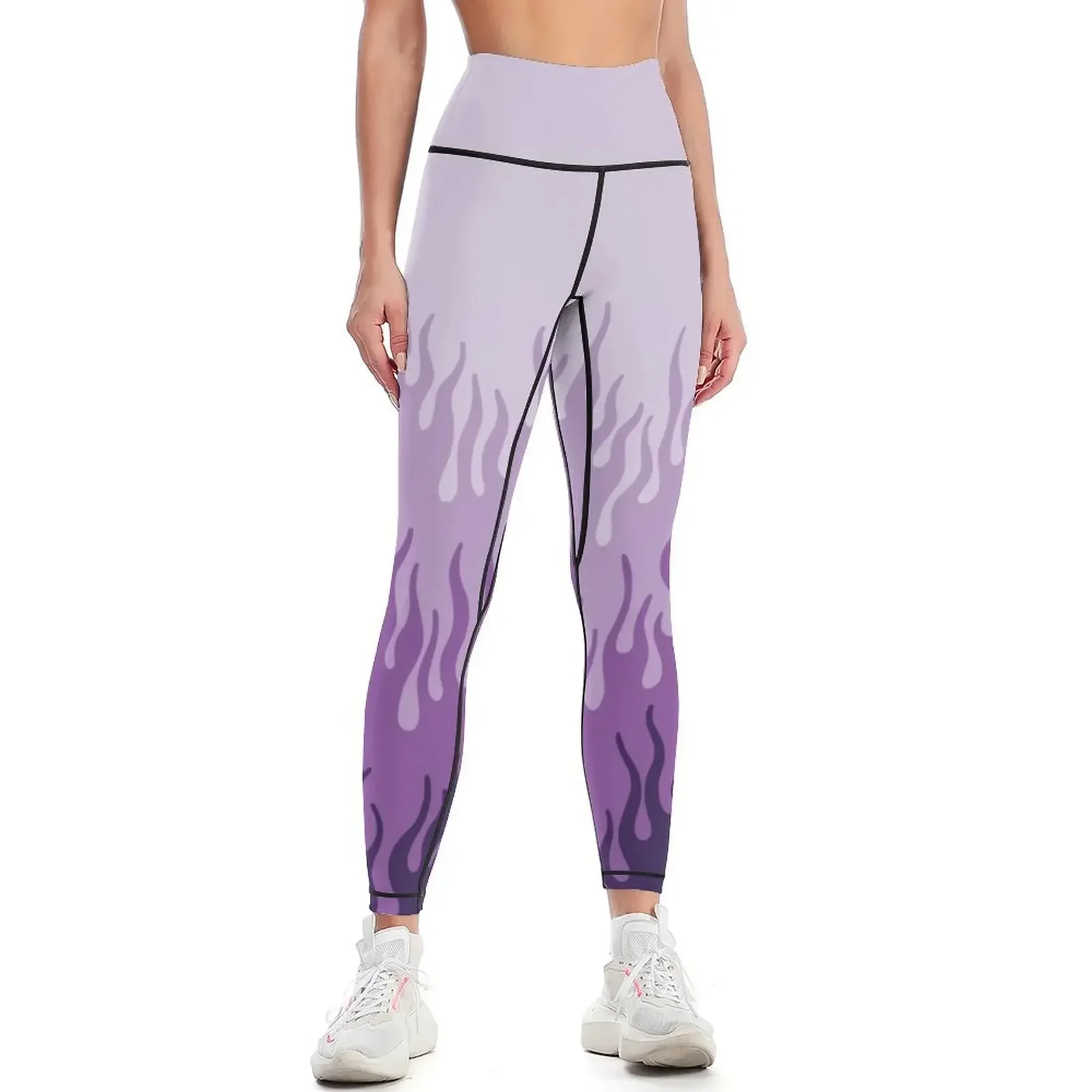 

Purple Fire Flame Print Design Leggings workout shorts Training pants joggers for Women's tights Womens Leggings