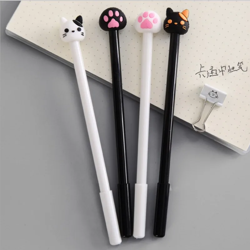 24Pcs creative cartoon cute cat cat paw gender-neutral pen, student stationery office supplies