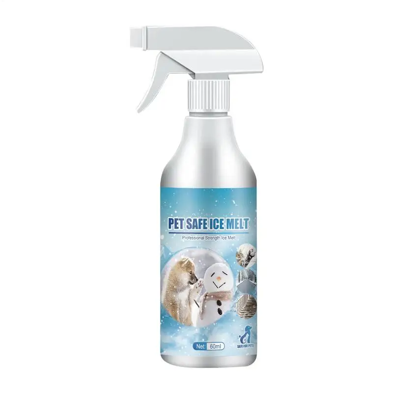 Pet seguro neve derreter gelo derreter remoção de neve spray remoção de gelo fórmula de derretimento de neve proteção de pata pet removedor de neve eficaz inverno