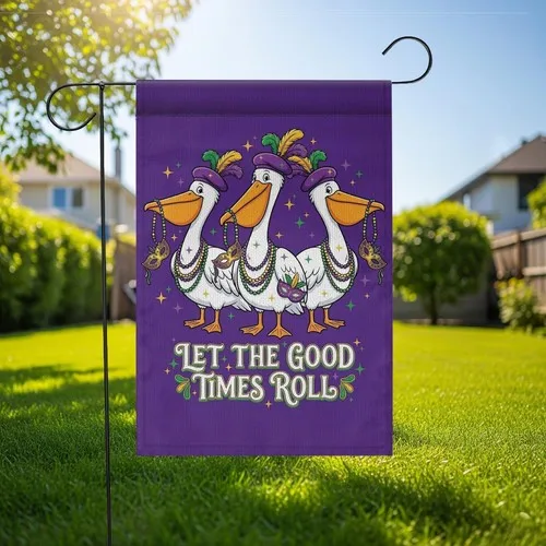 Mardi Gras Pelican Garden Flag Outdoor Yard Banner New Orleans Theme Decor Let IIX WZZ yyi