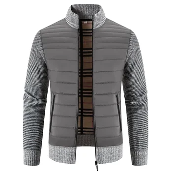 Hommes tricoté pull Cardigans hiver chaud nouveau demi col haut fermeture éclair Cardigan chandails manteau veste décontracté mode hommes vêtements
