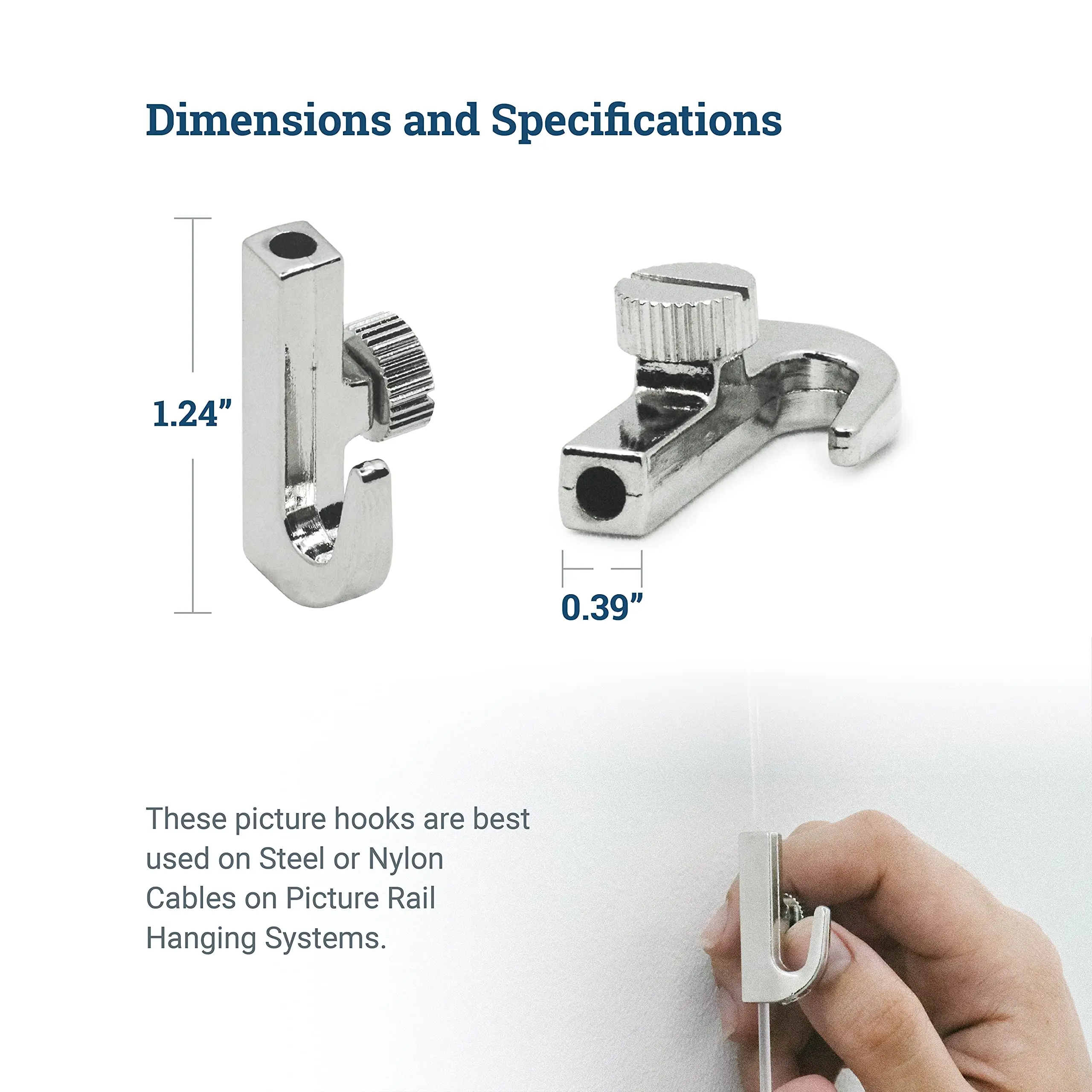 Gancho de tornillo ajustable para colgar imágenes, sistema de galería de 10 piezas, para cuerda de nailon o Cable de acero, accesorios de pintura