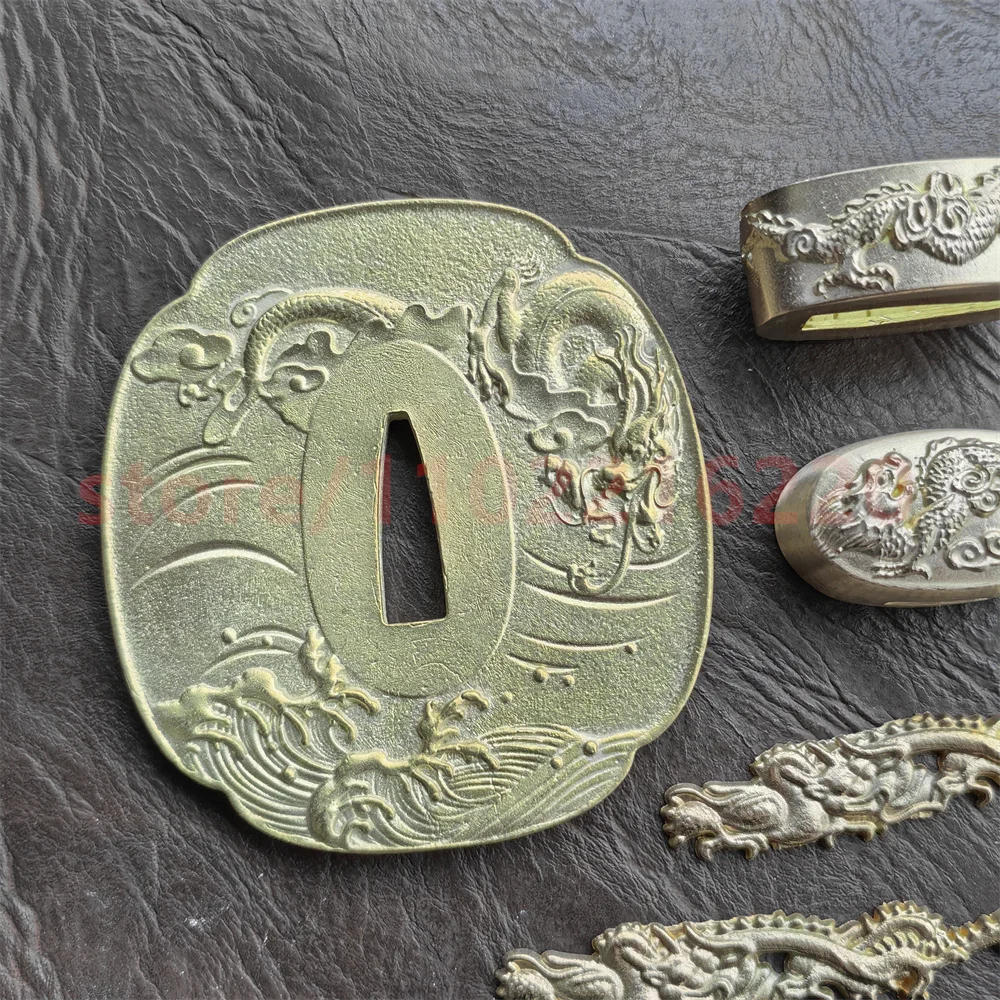 Copper Tsuba Handguard Guard Brass Fuchi Kashira Menuki For Real Japanese Japan Samurai Katana Sword Fittings Accessory Parts