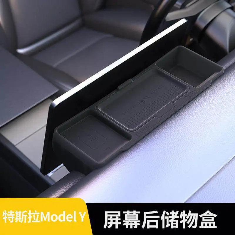 For Tesla's Updated Model 3 Central Control Screen Rear Storage Box ETC Bracket Tissue Storage Accessories