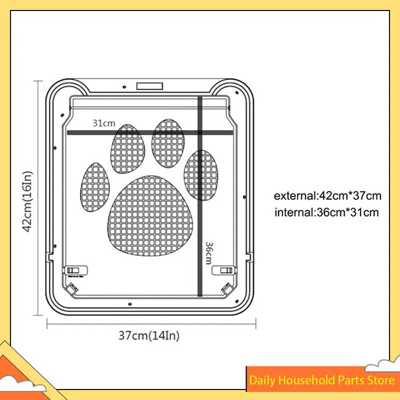 Cerca para animais de estimação, porta de acesso gratuita, 4 vias, plástico com tampa, cão grande, gato, portão de aba para tela, janela, túnel, segurança, quente!