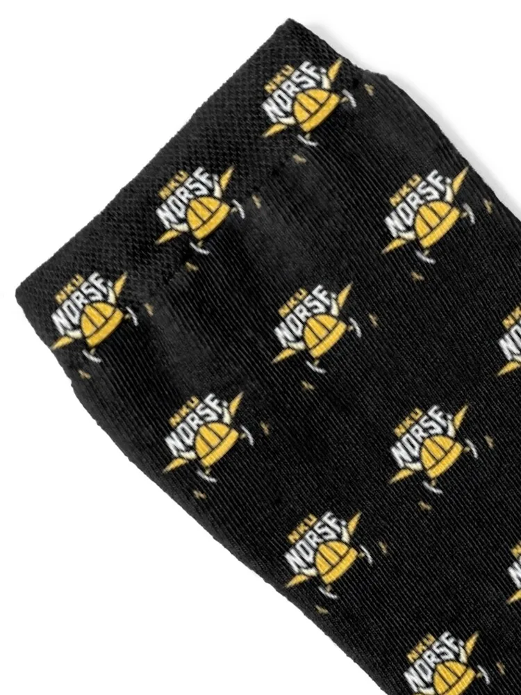 Northern Kentucky Norse #000000 #FFC82E #FFFFFF Socks