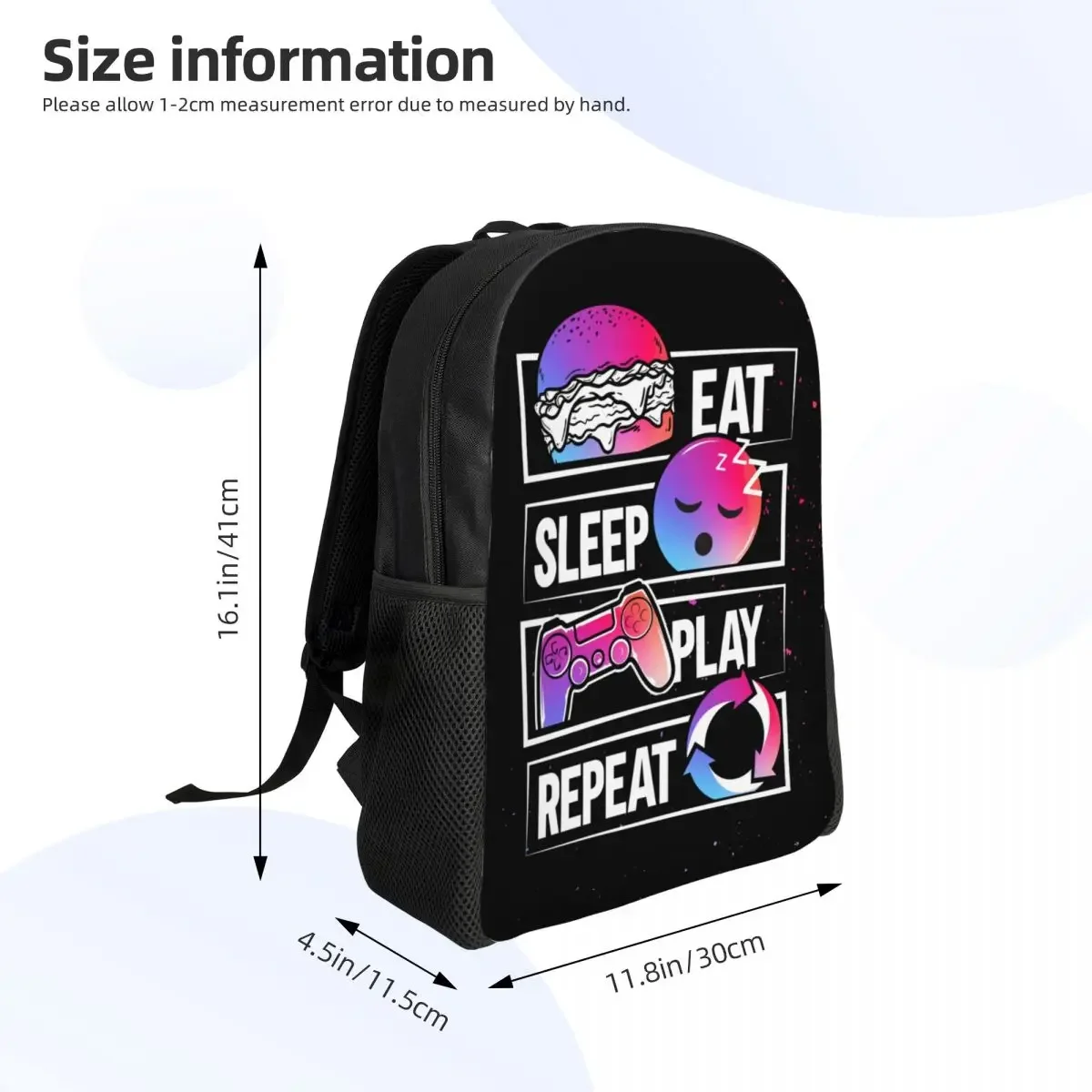 Custom Gamer Gaming Controller Laptop Backpack Men Women Fashion Bookbag for College School Student Video Game Lover Gift Bags