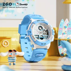 ZGO X Cinnamoroll Sanrio Children's Watch For Kids Waterproof Luminous Electronic For Girls Boys Glowing Watch 3151