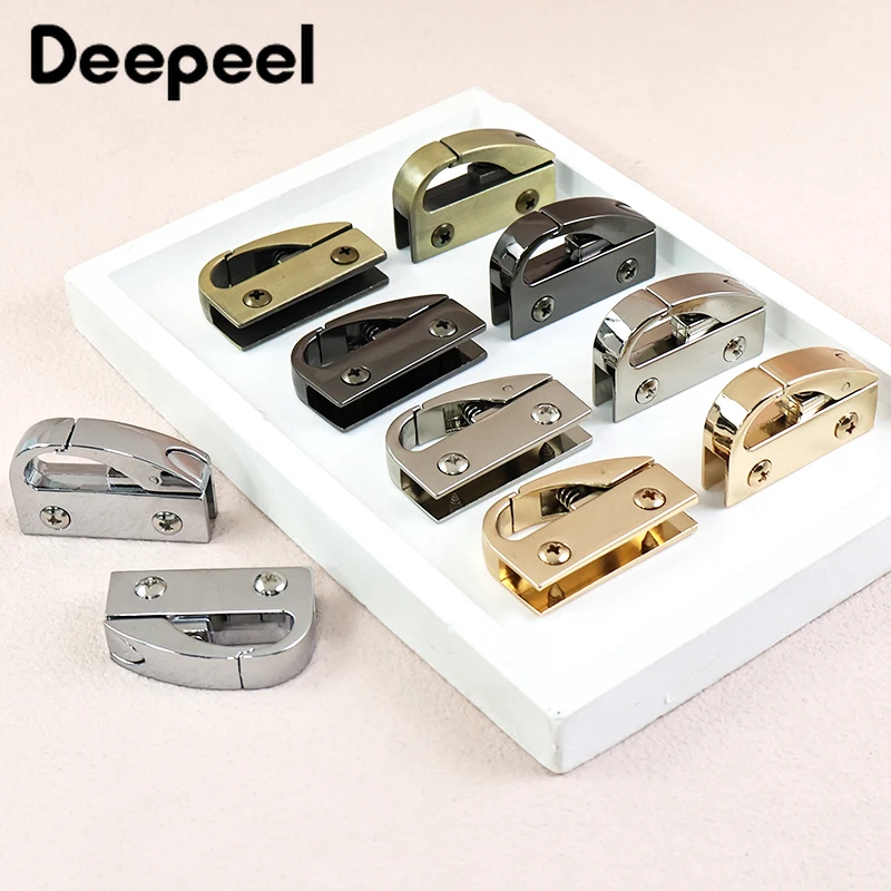 

2/4/10Pcs 21*34mm Metal Side Clip Buckle Bag Strap Screw Clasp Leather Crafts Hanger Spring Connector DIY Hardware Accessories