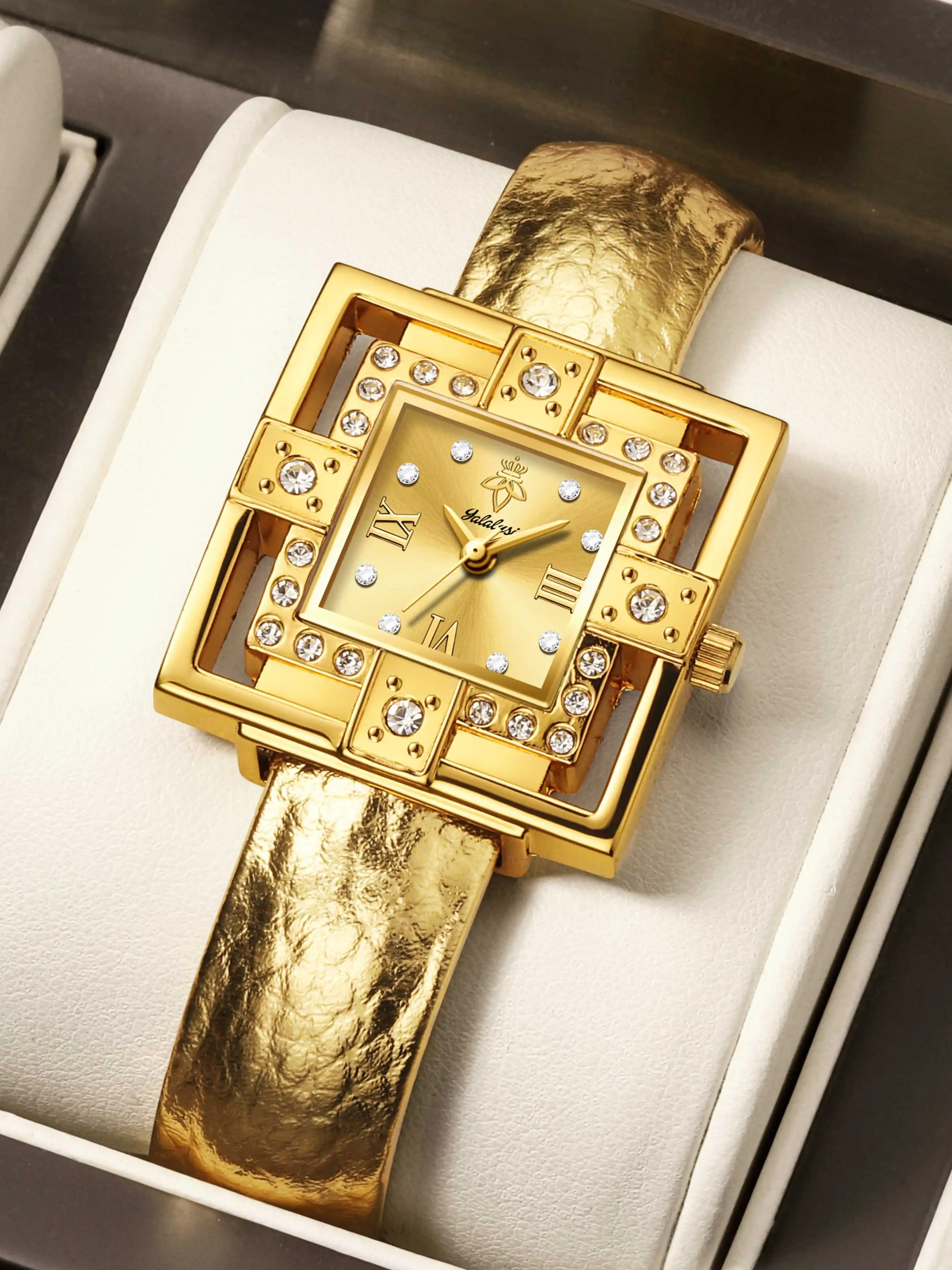 Yalalusi women’s watch: a stylish, niche design featuring a square dial, elegant and luxurious, water-resistant quartz movement