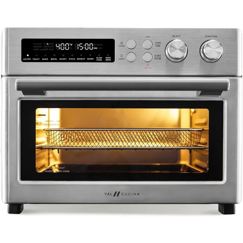 Infrared Heating Air Fryer Toaster Oven, Extra Large Countertop Convection Oven 10-in-1 Combo, 6-Slice Toast, Enamel Baking Pan