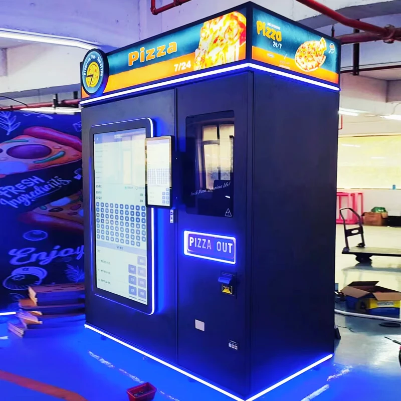 FL Custom Fully Automatic Self-Service Pizza Vending Machine Touch Screen Plastic Token QR Code Coin SDK indoor pizza machine